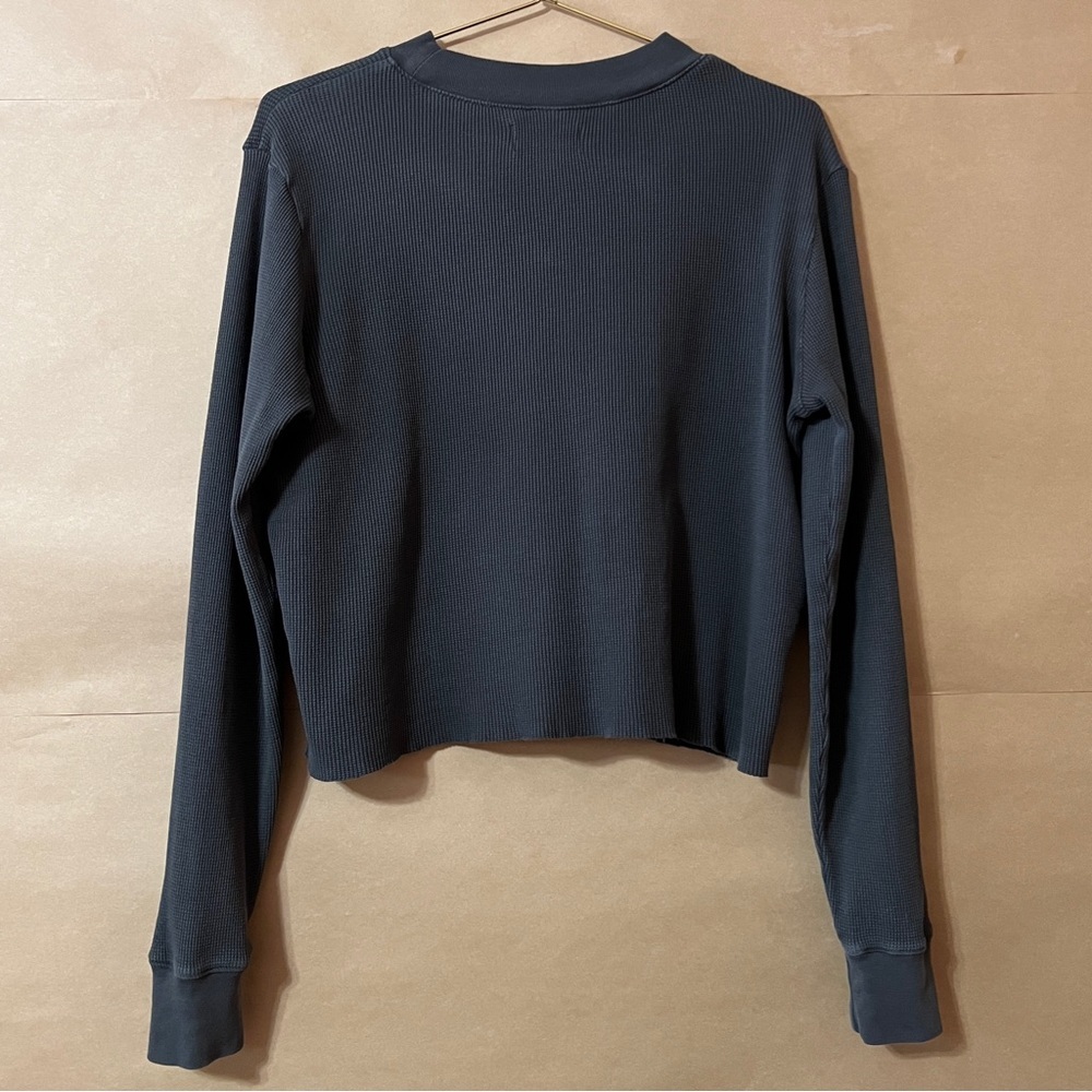 Mate The Label | Organic Thermal Crew Neck Shirt Pullover Top Charcoal Size XS - Picture 8 of 10
